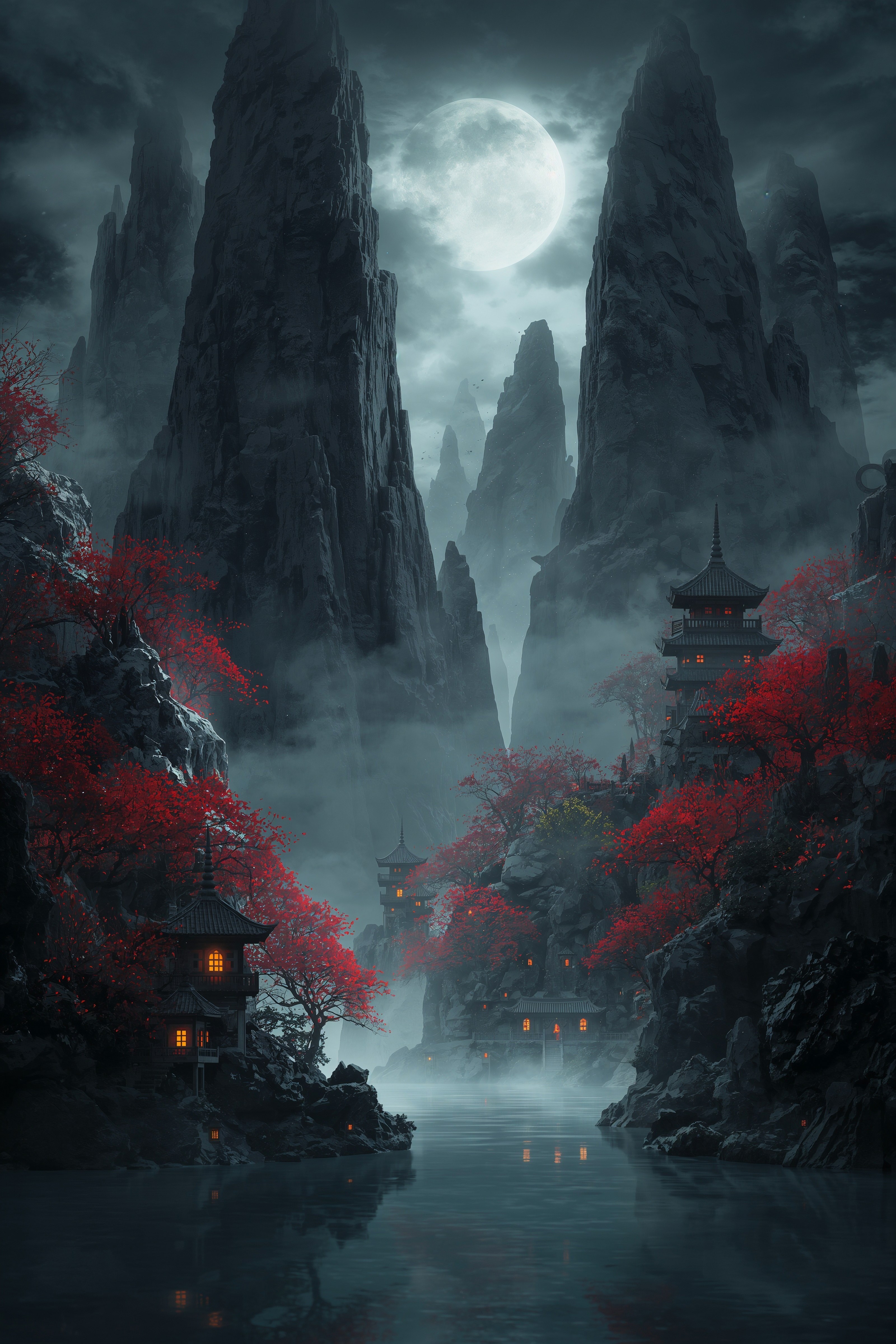Majestic Fantasy Japan: Pretty 4K Phone Wallpapers for Entertainment