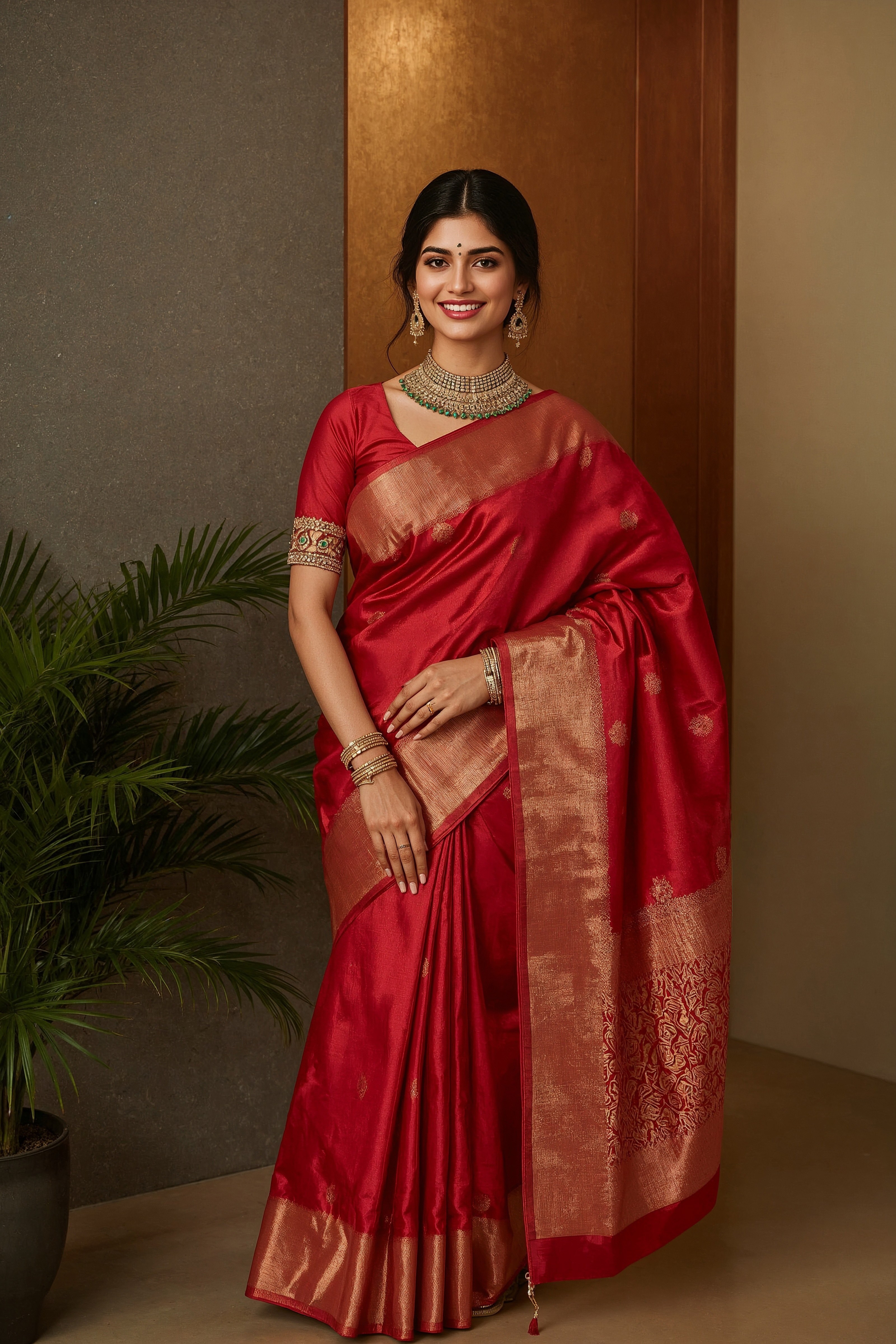 Red Mysore Silk Saree: Timeless Traditional Indian Saree Style
