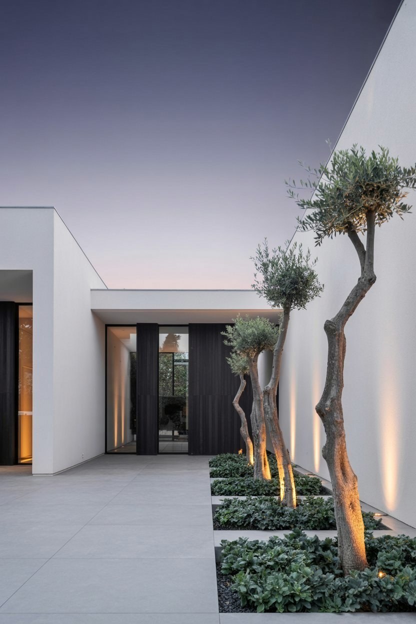 Luxurious Modern Front Yard Landscape Designs for Architecture