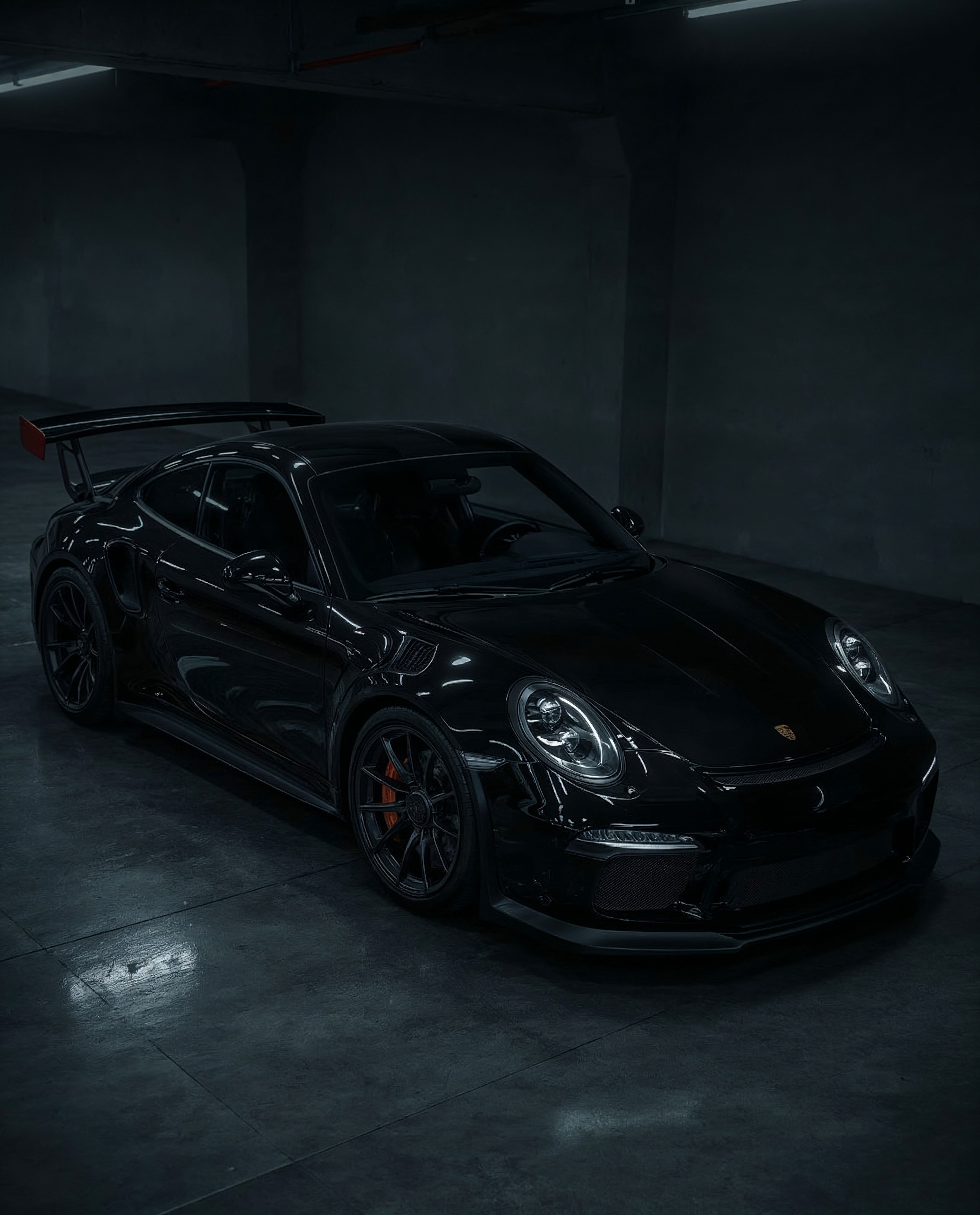 Porsche 911 GT3 RS: Black Luxury Car 4K PC Wallpaper