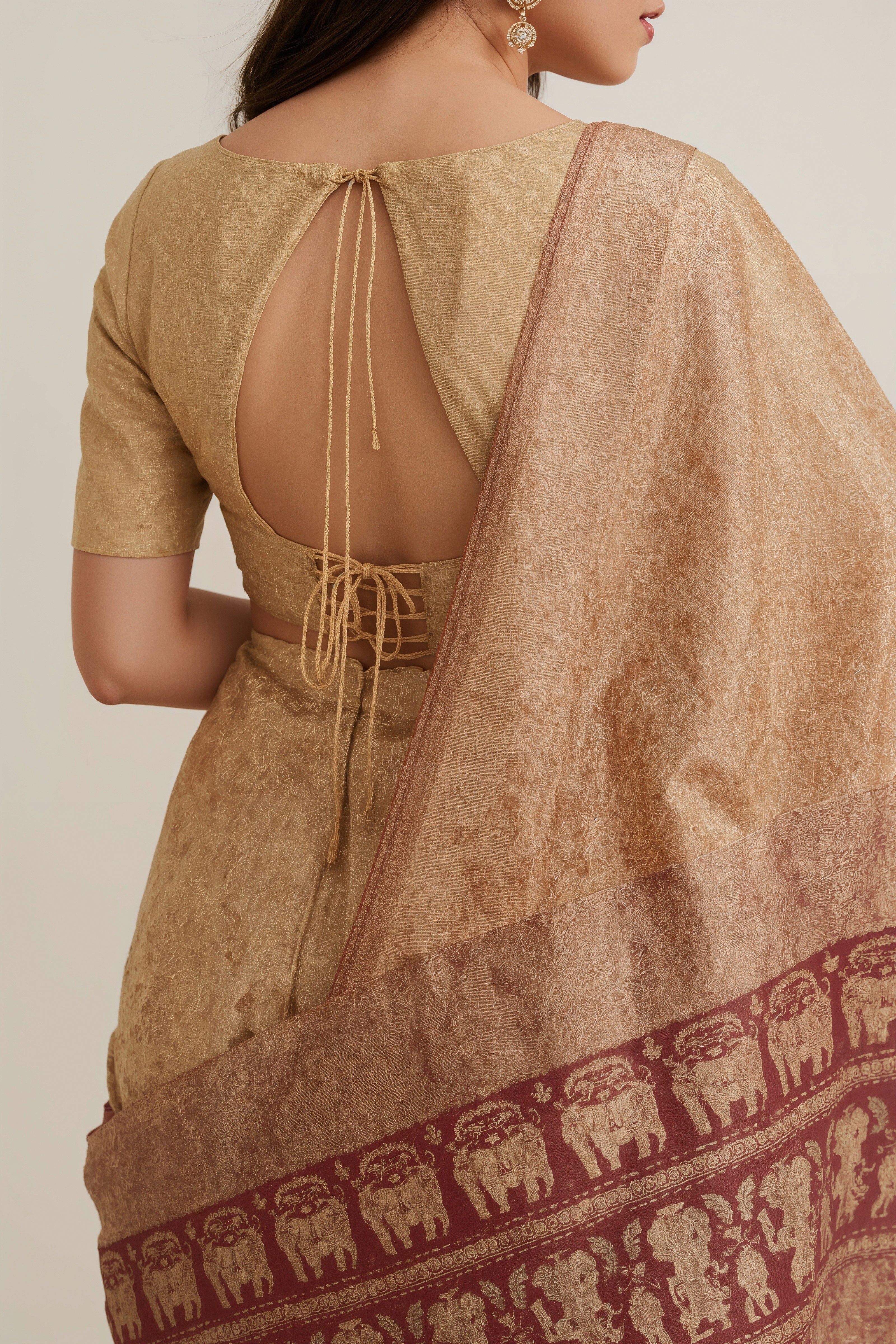 Traditional Saree Blouse Back Designs: Lace-Up Elegance for Modern Brides