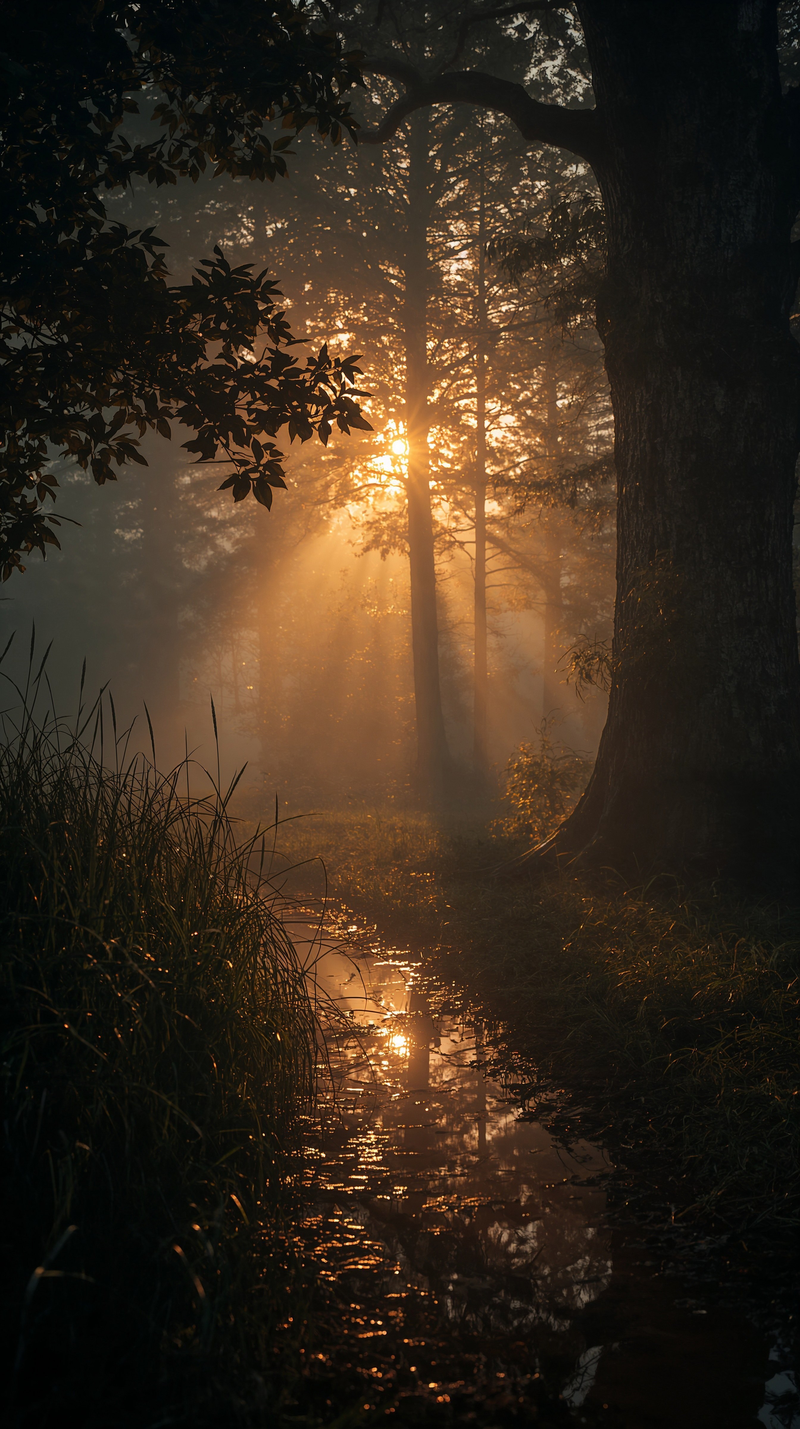 Misty Morning Dream Garden: Enchanted Forest Spring Wallpaper