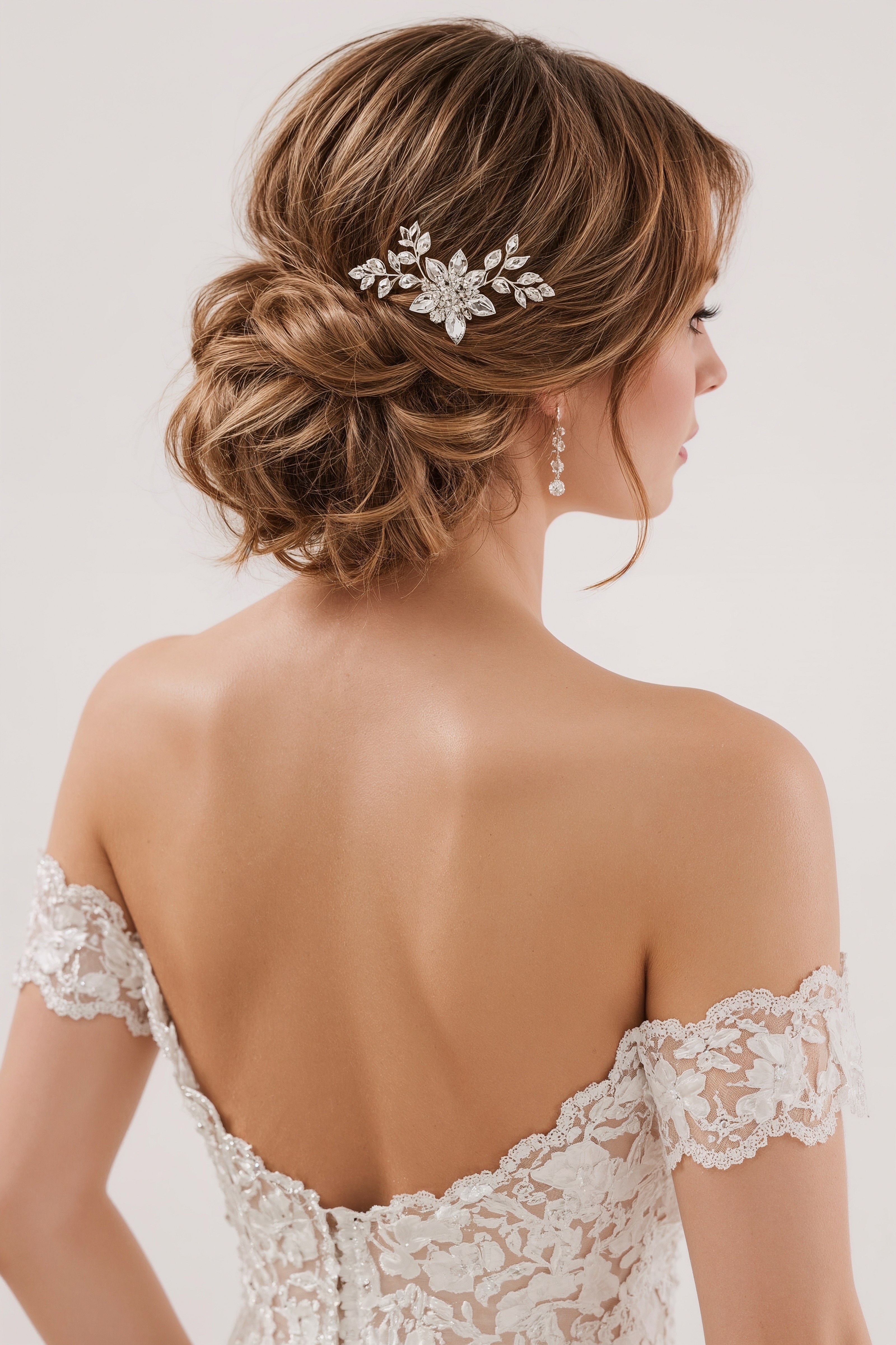Glamorous Voluminous Updo: Sparkling Bridal Hair for 2026