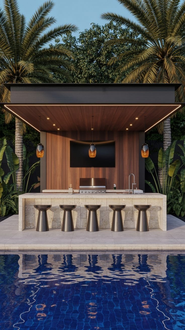 Ultimate Outdoor Kitchen by the Pool for Entertainment