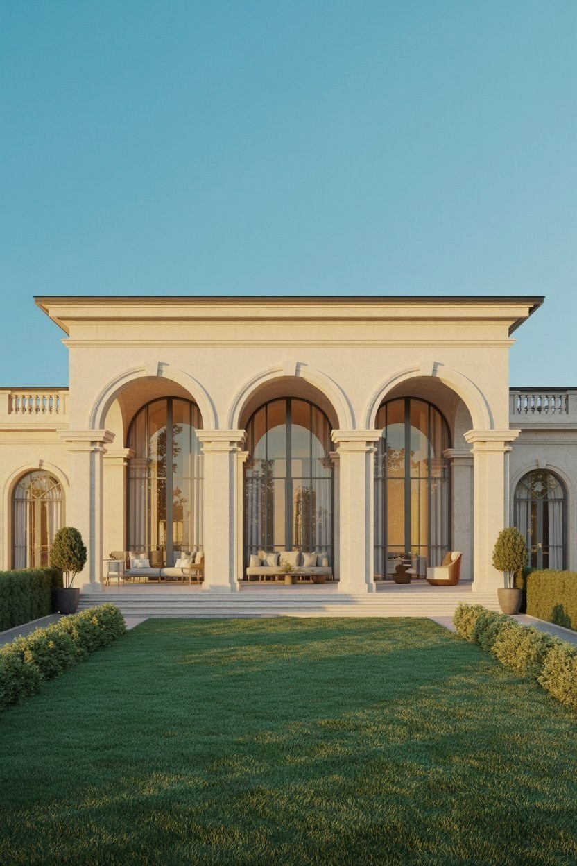Arched Veranda Dreams: Your Modern Backyard Villa Retreat