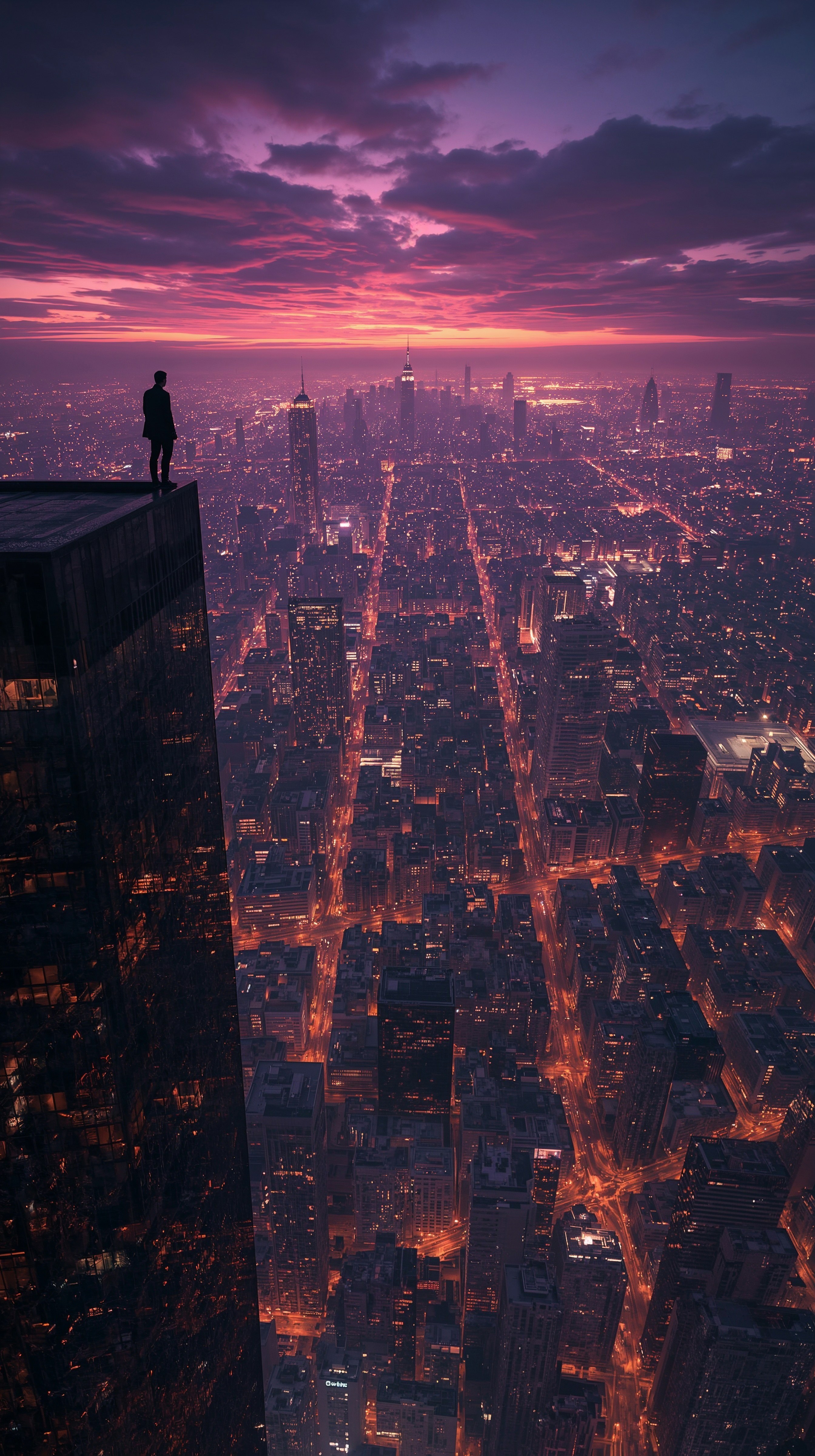 Breathtaking Cyberpunk Sunset View Background 4K
