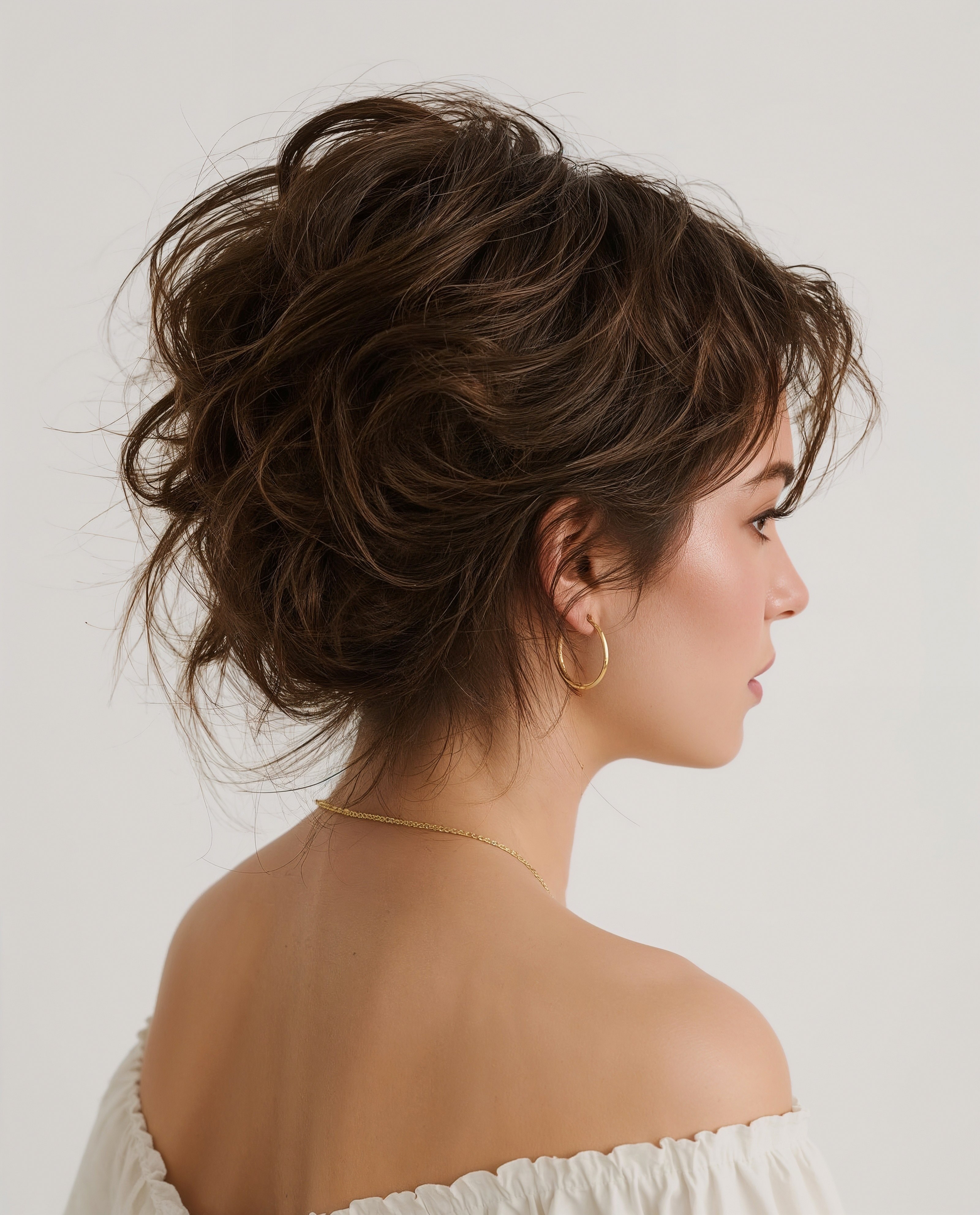 Dreamy Messy Bun Updo: Effortless Chic for Romantic Occasions