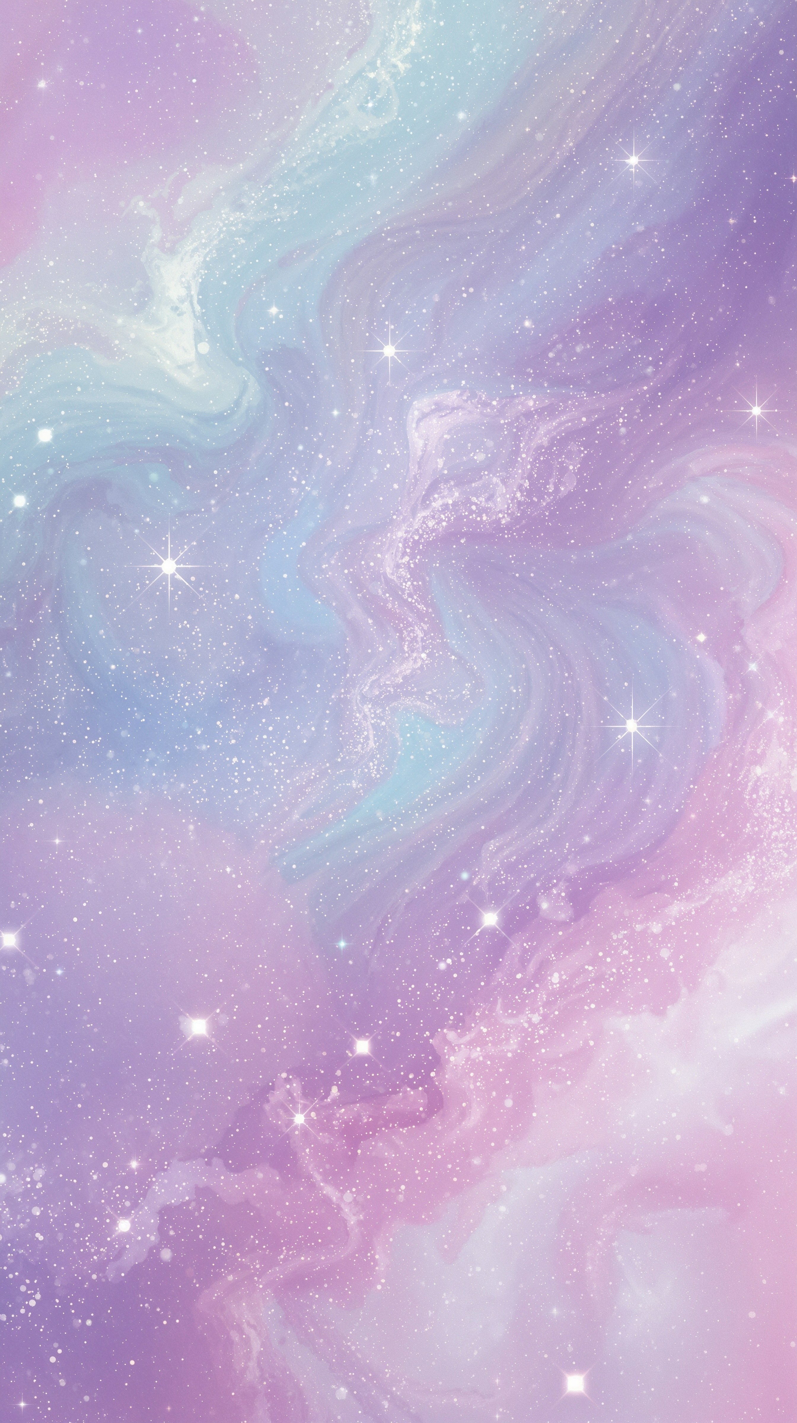Sparkling Pastel Glitter: Animated Starry Night Wallpaper Aesthetic