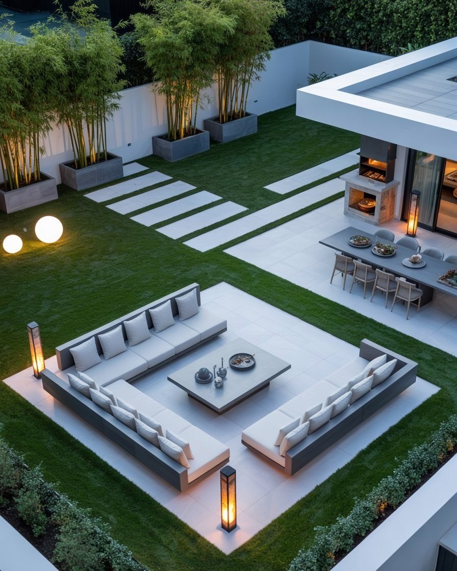 Dream Modern Villa Backyard: Courtyard Design & Luxury Garden
