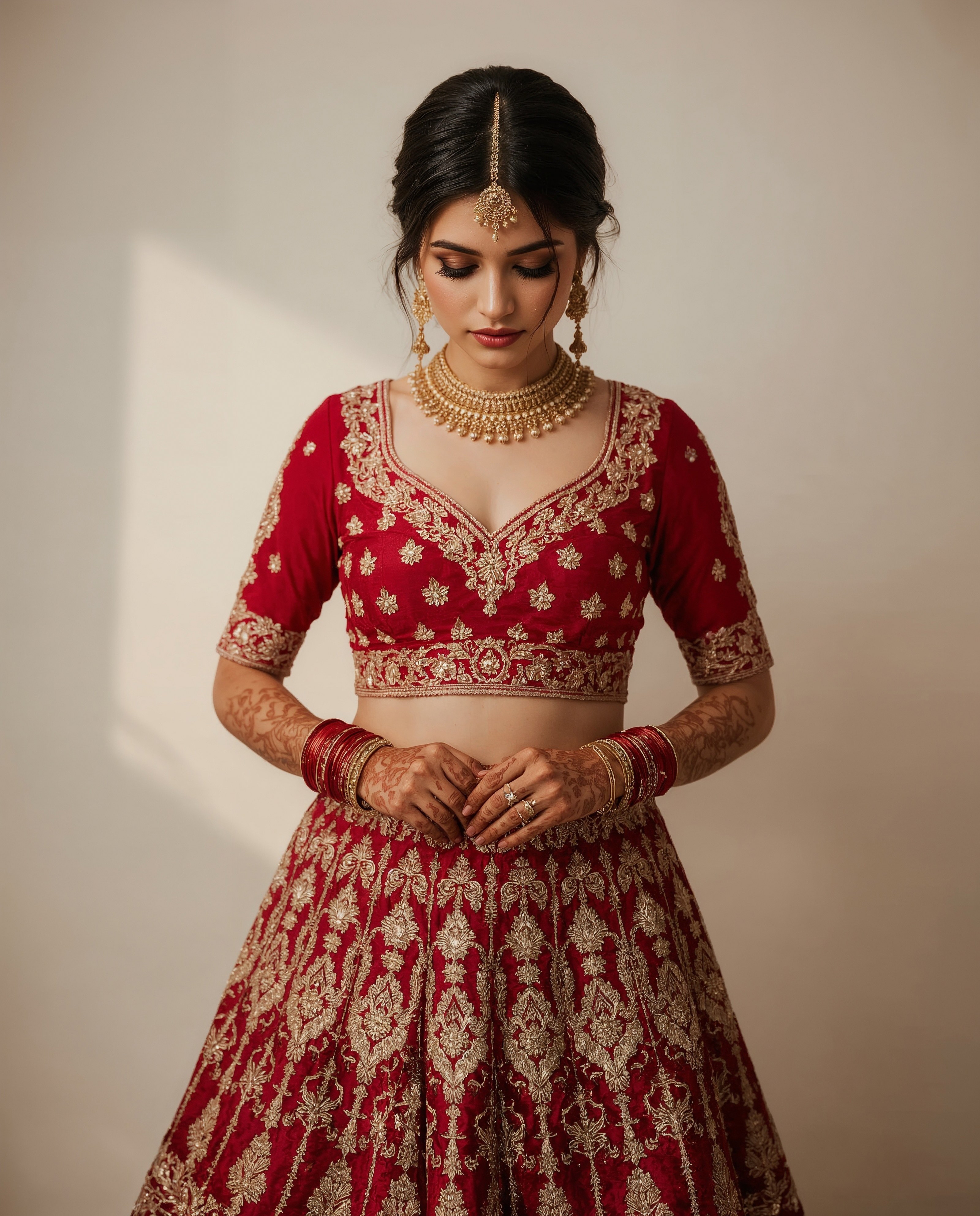 Blood Red Bridal Lehenga: Traditional Elegance for Your Big Day