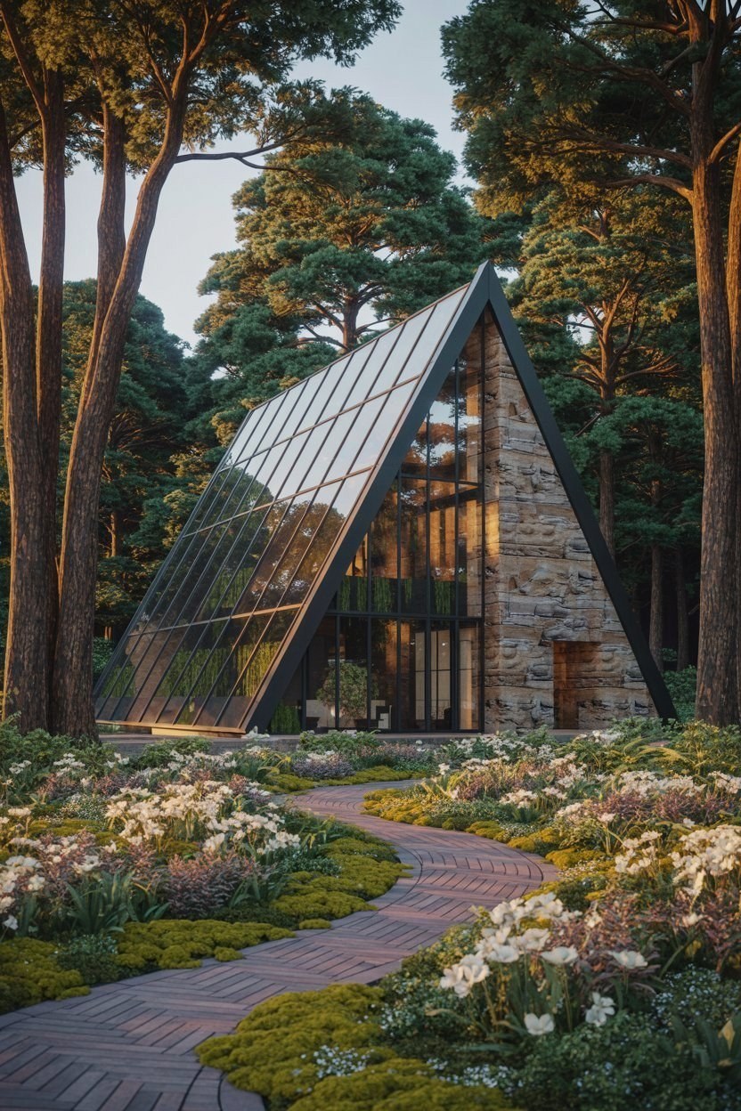 Dream Greenhouse Home: Rustic Luxury in a Forest Setting