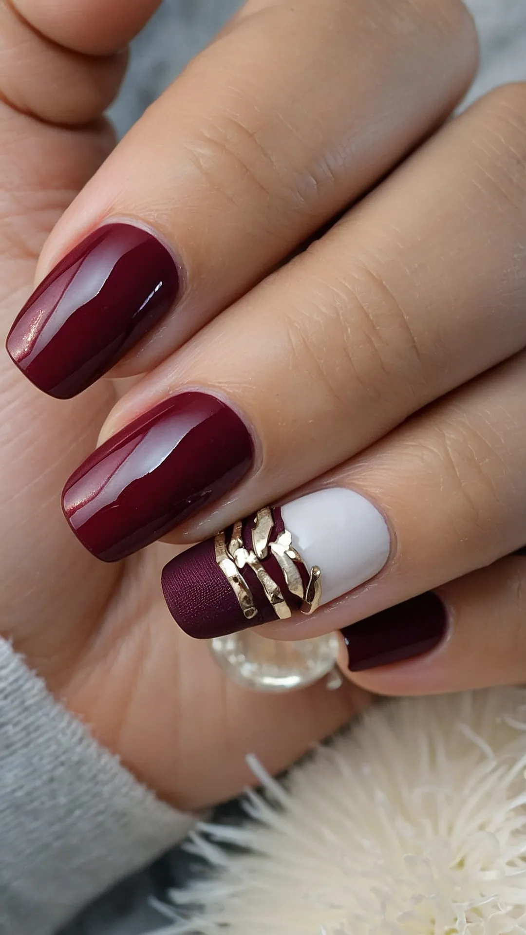 Glam Burgundy Nails