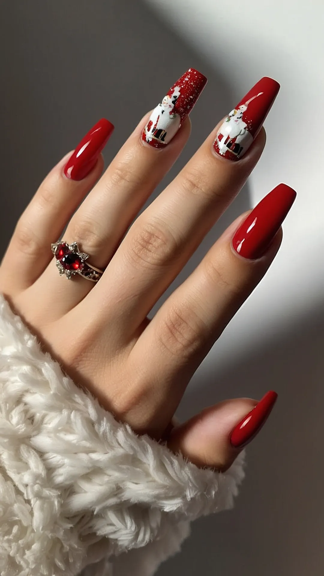 Festive Red Nails