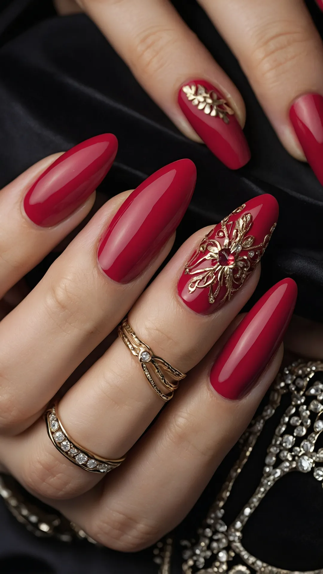 Maroon Power Mani