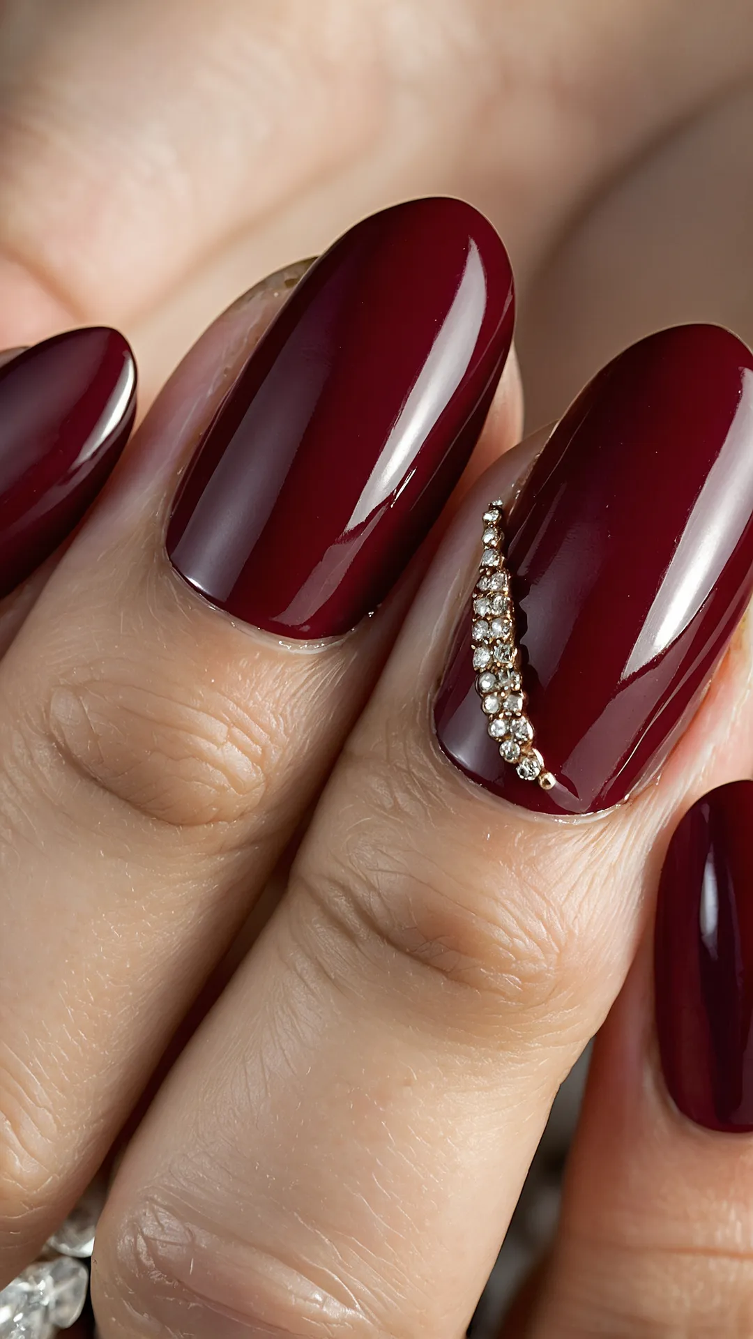 Burgundy Blaze Nails