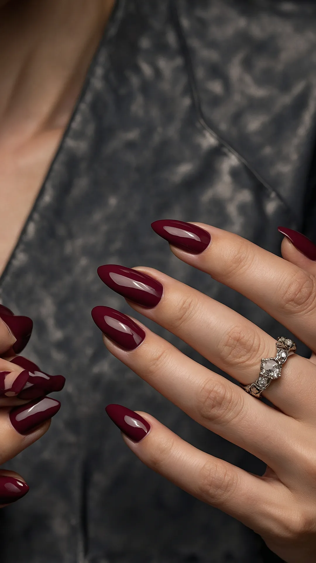 Deep Red Power Nails