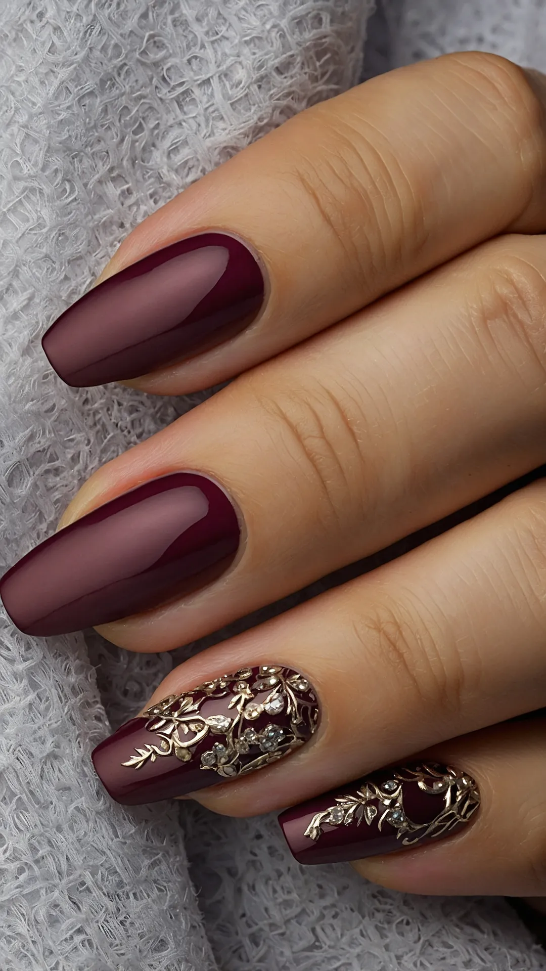 Wine Red Luxe Mani