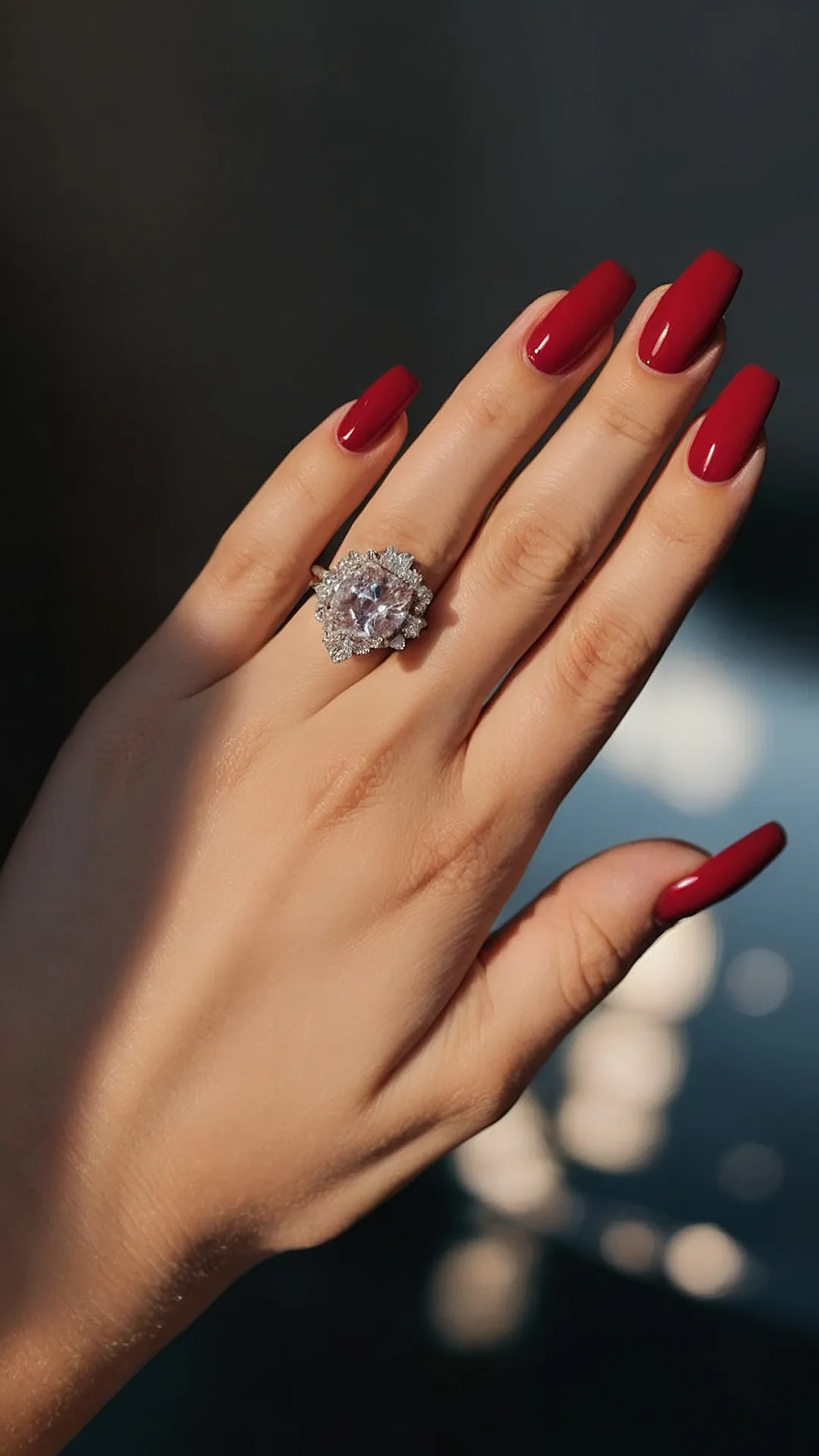 Red Hot Fall Nails: The Perfect Match for Your Sparkly Ring: