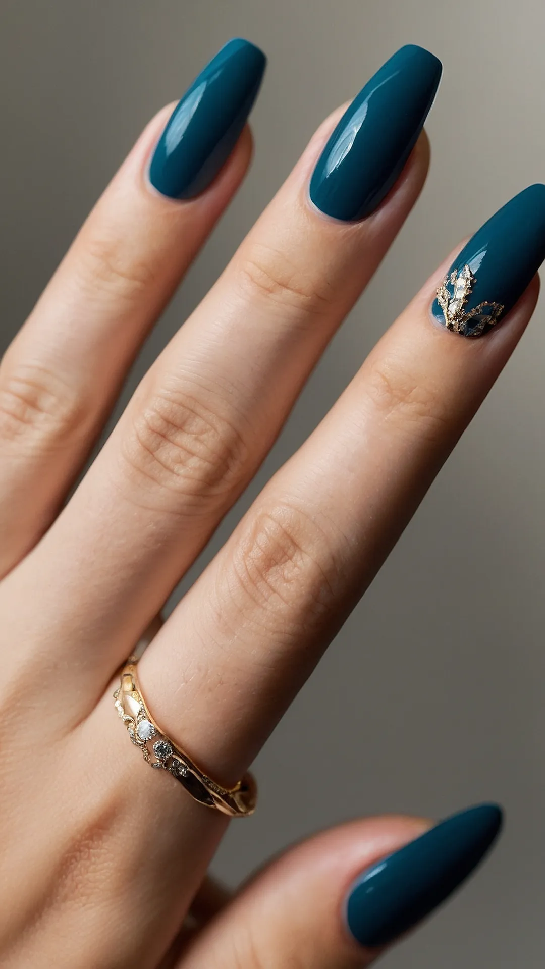 Fall in Love with These Teal Nails! üíÖüçÇ: