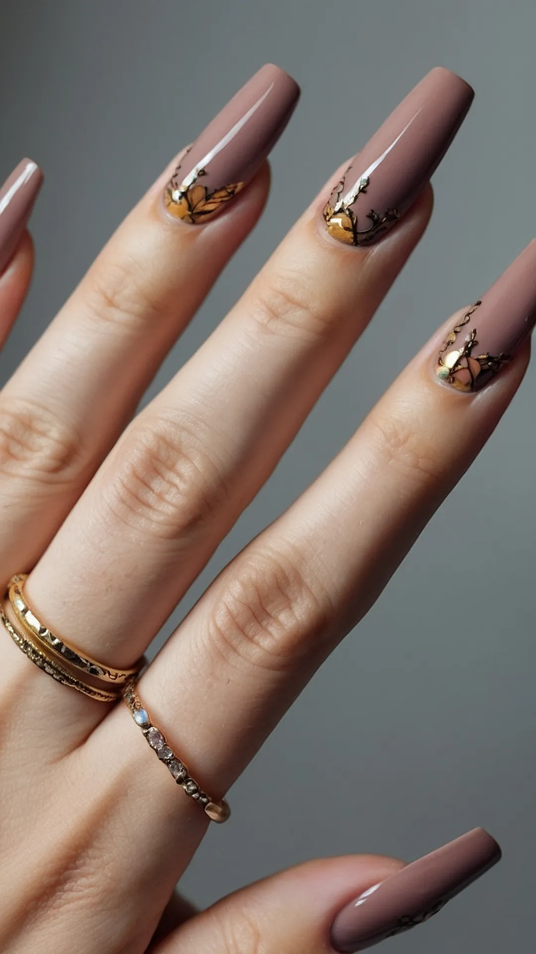 # Fall Nails: A Touch of Rosy Elegance