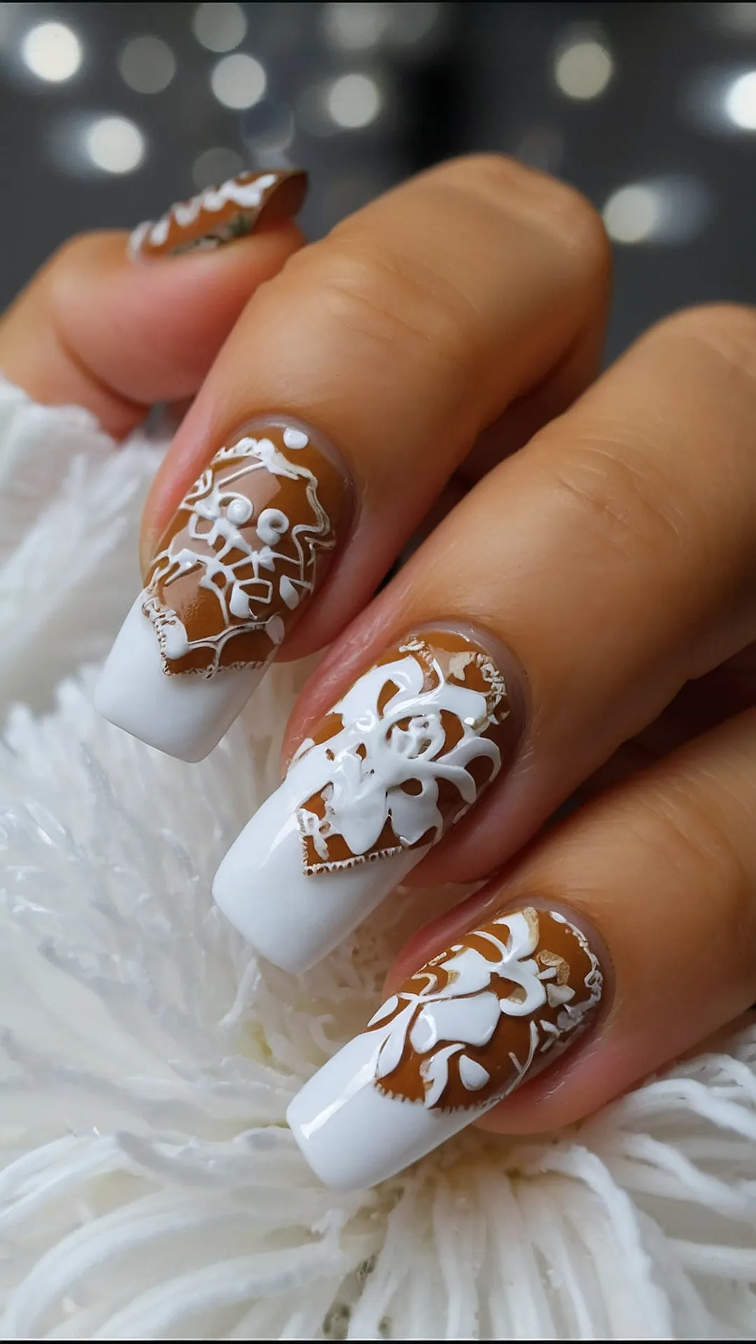 Gingerbread Sparkle Nails