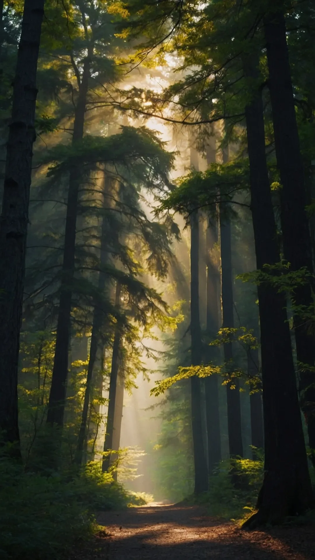 Sunbeams Through the Woods