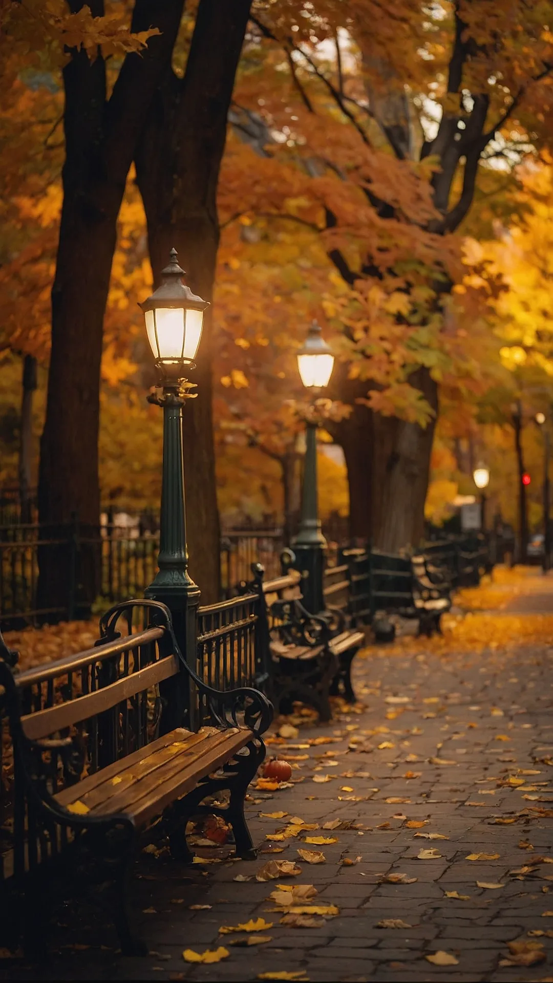 Autumn in New York: A Bench for Two: