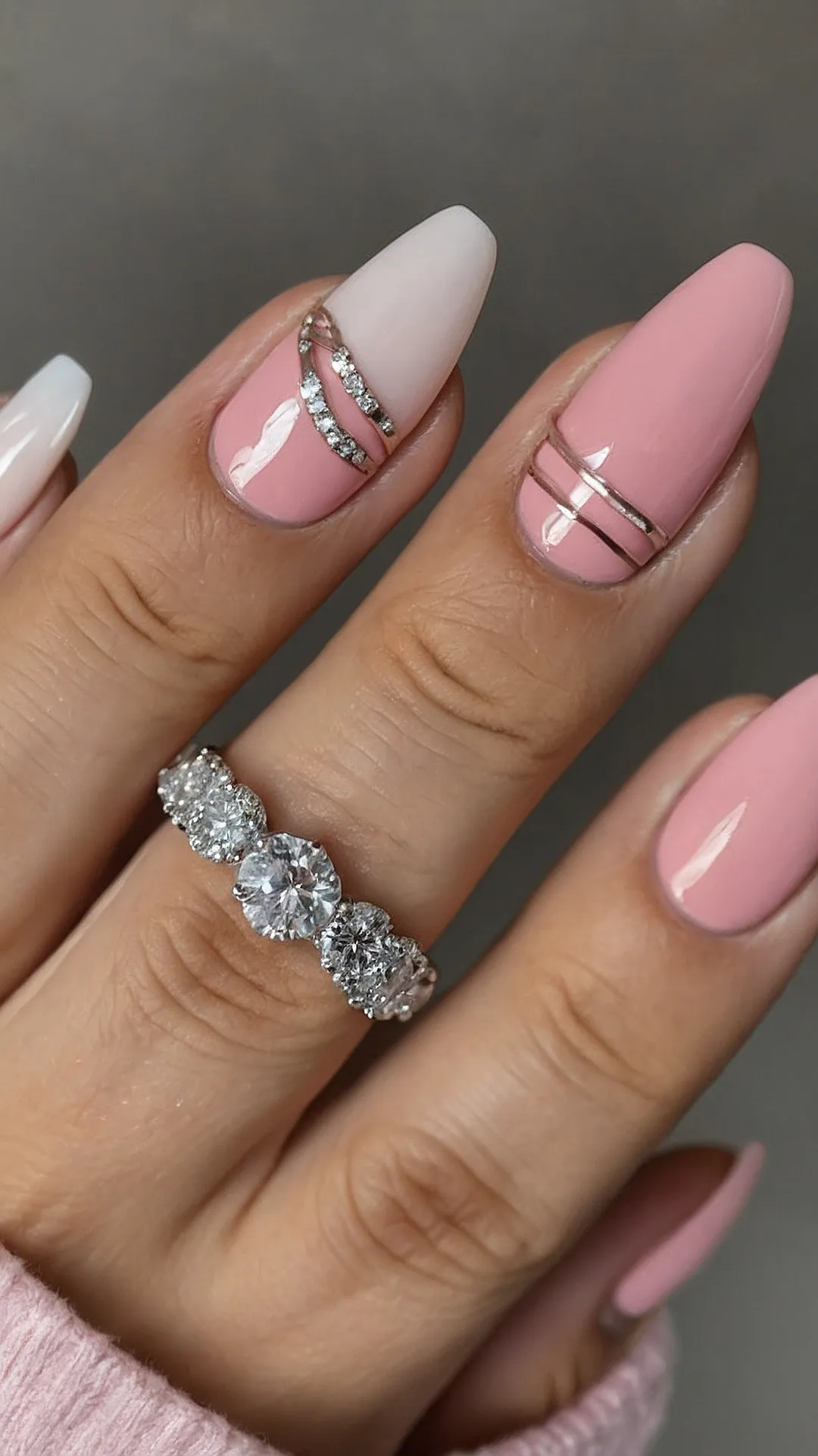 Fall Pink Nails:  Sparkling Like a Princess!