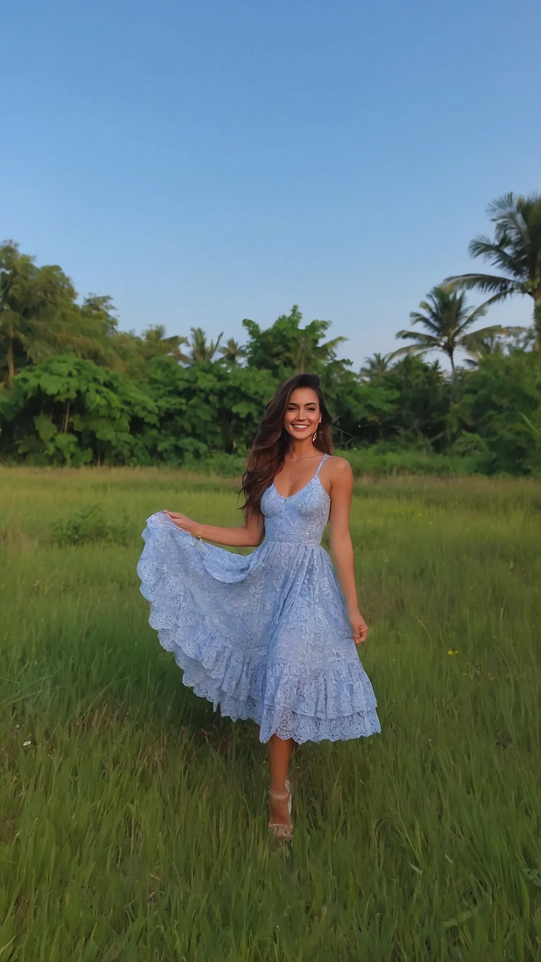 Blue Floral Frock: Ready for a Tropical Adventure!