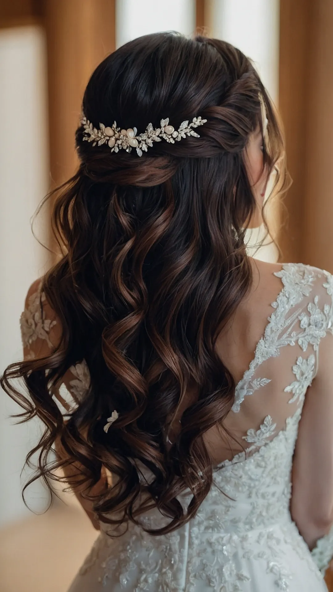 Effortlessly Gorgeous Half Up Half Down Hairstyles for Your Wedding Celebration