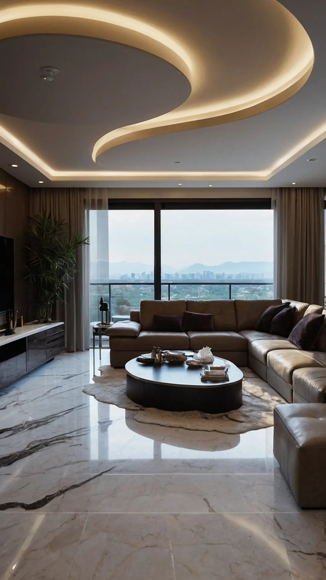 Living Large: A Sky-High Living Room