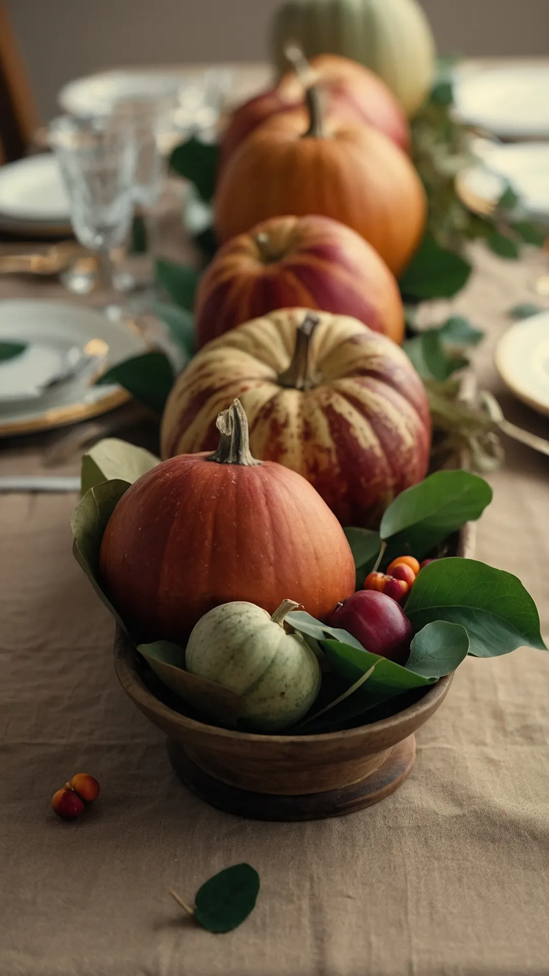 Pumpkins & Plums Tablescape