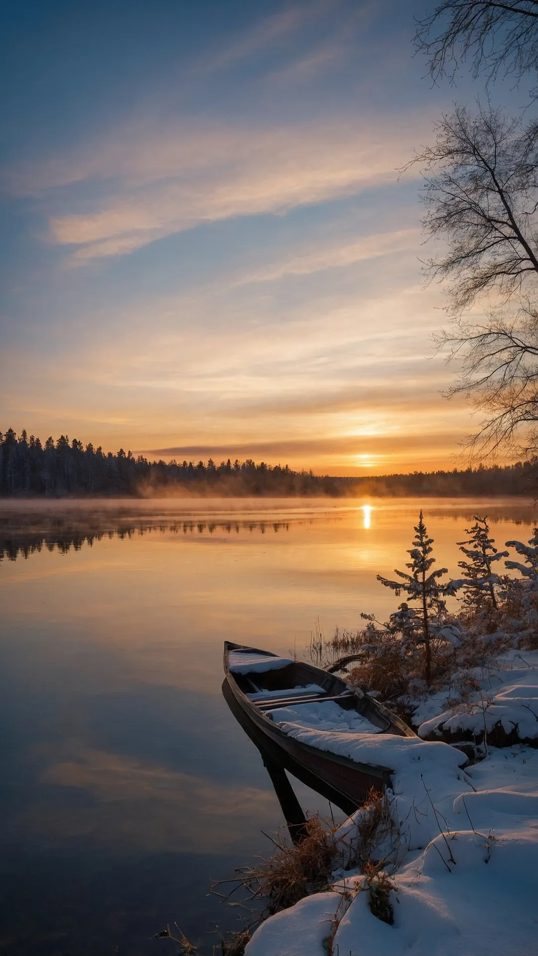 Frosty Forest Reflections