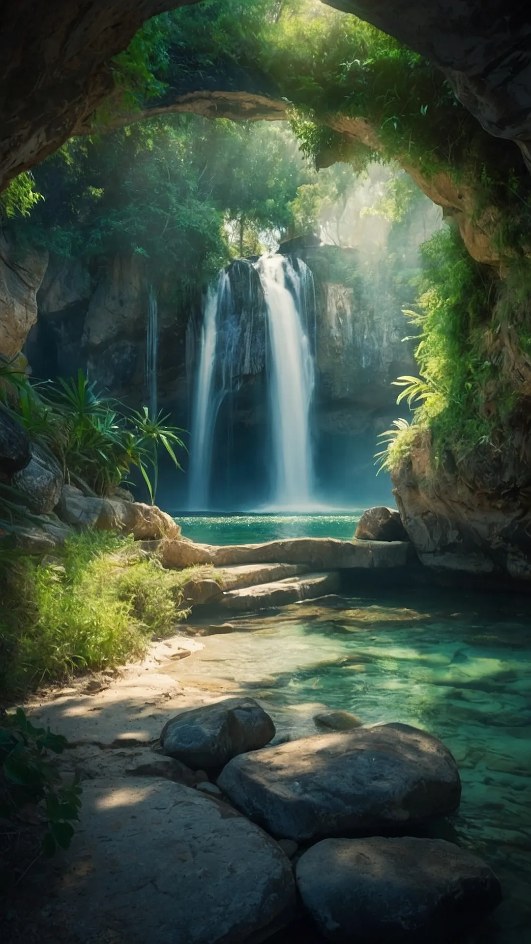 Hidden Waterfall Oasis: