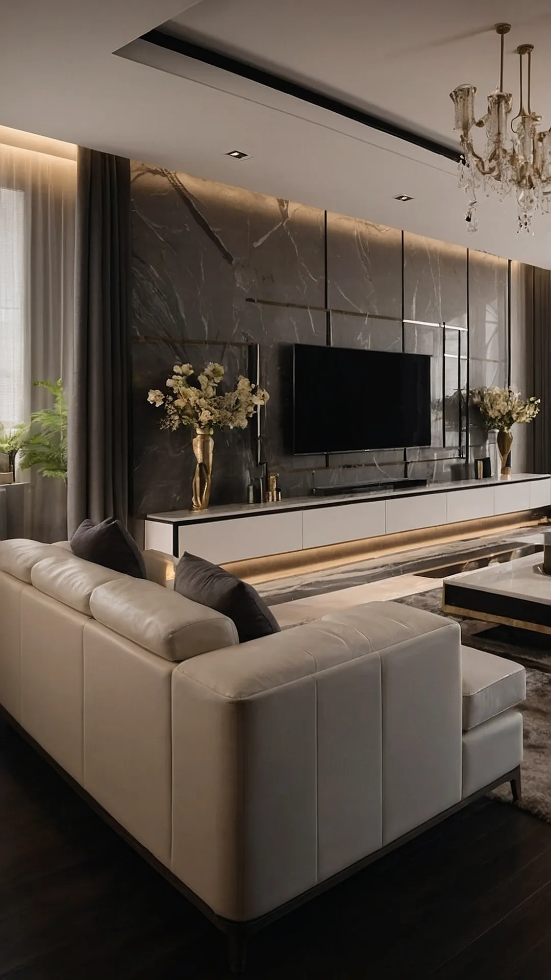 Living Room Goals:  Marble, Movies, and Maybe a Mansion?