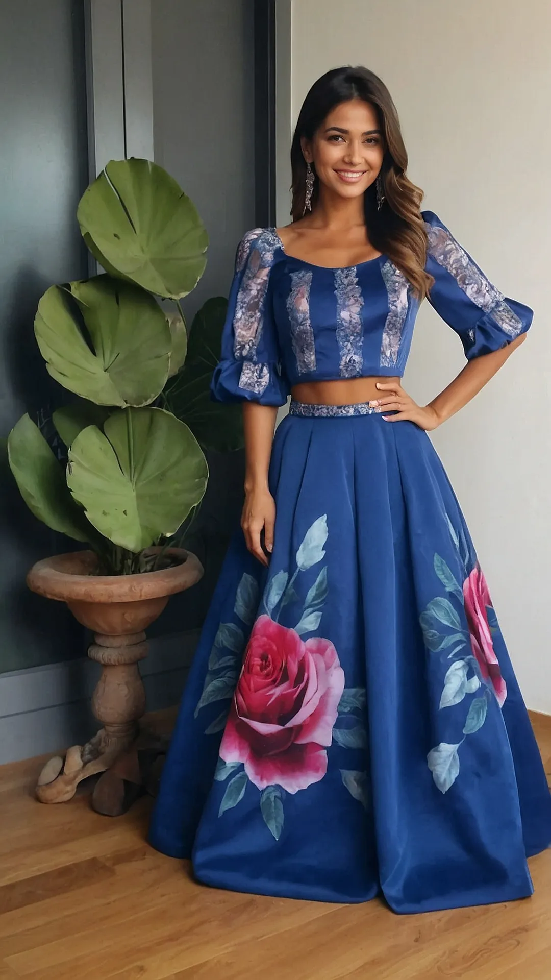 Blue Floral Frock Outfit: Feeling Like a Princess: