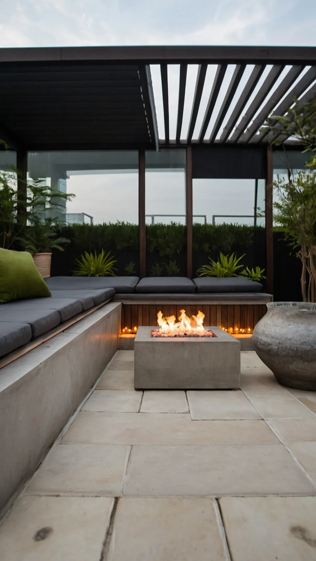 Rooftop Relaxation: Where the Fire is Always Burning