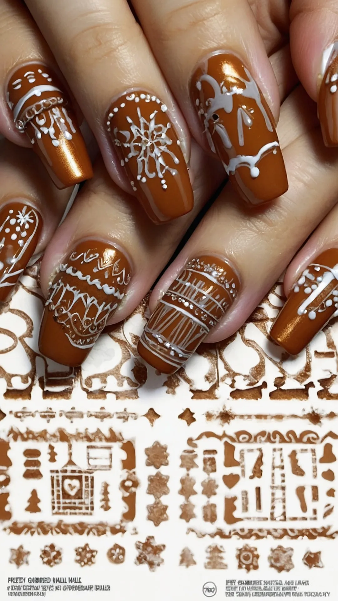 Holiday Gingerbread Nails