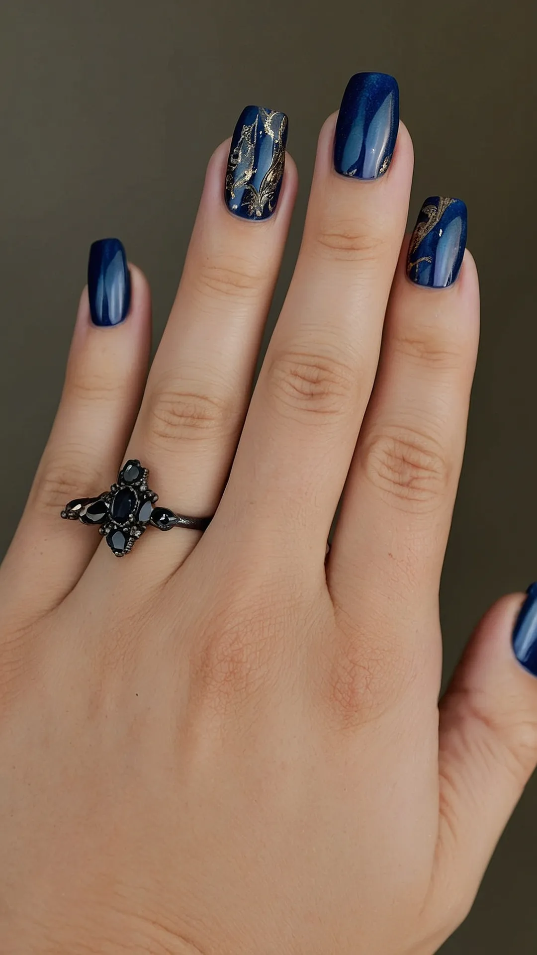 Dark Fall Nails: A Nighttime Sparkle