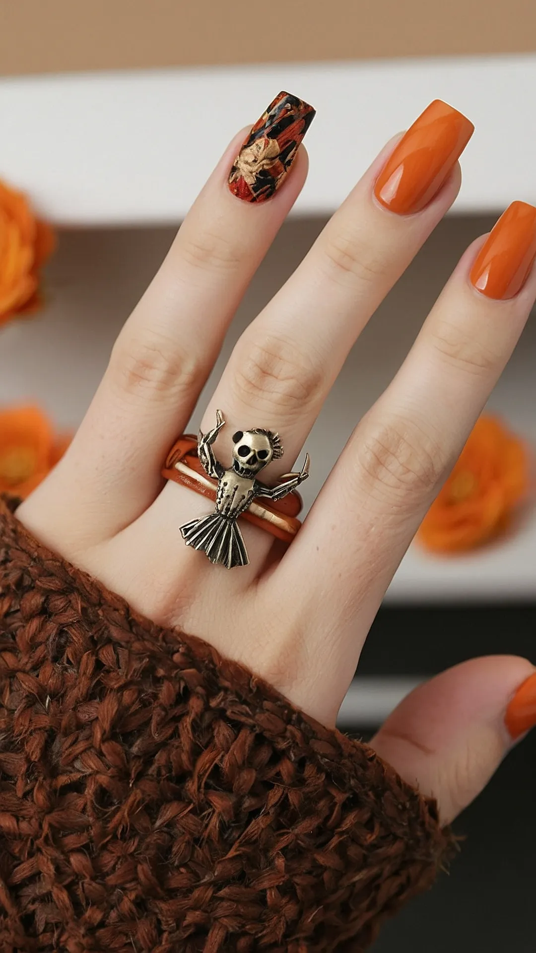 Spooky Scarecrow Nails: