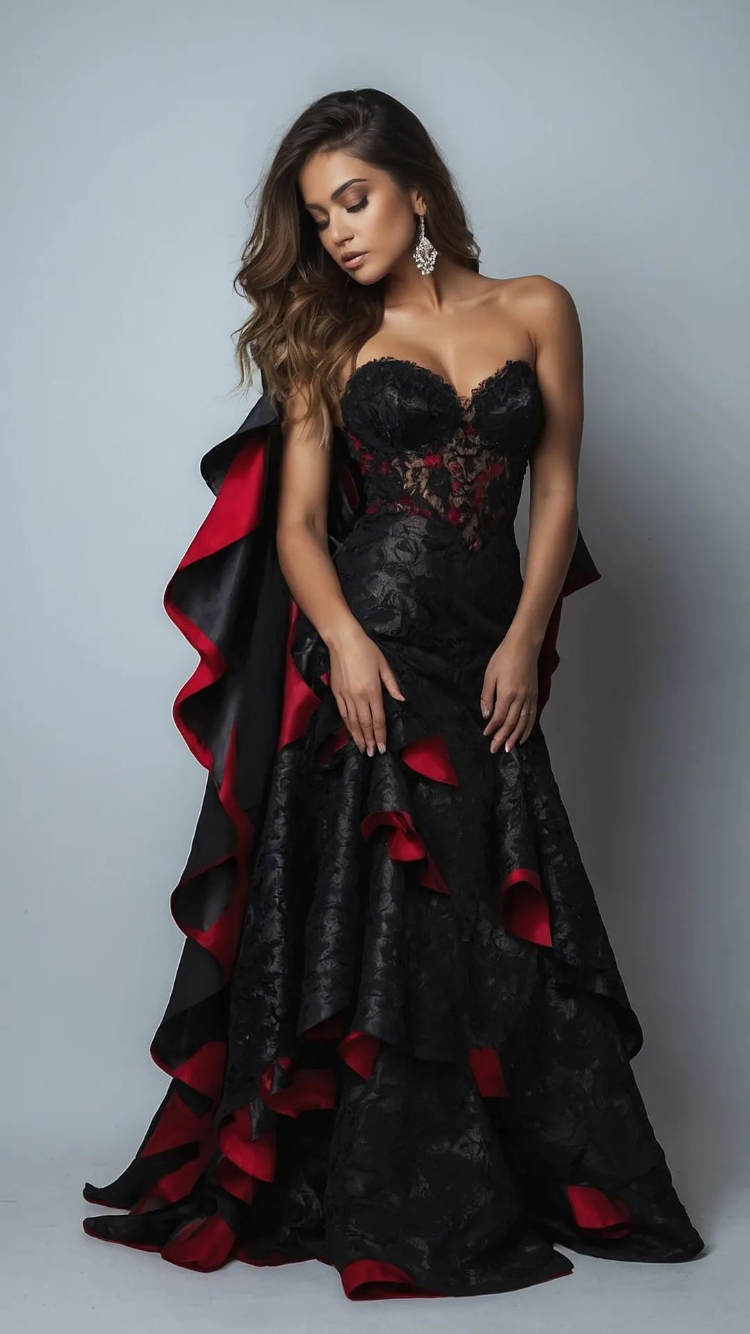 Black Lace & Red Ruffles: