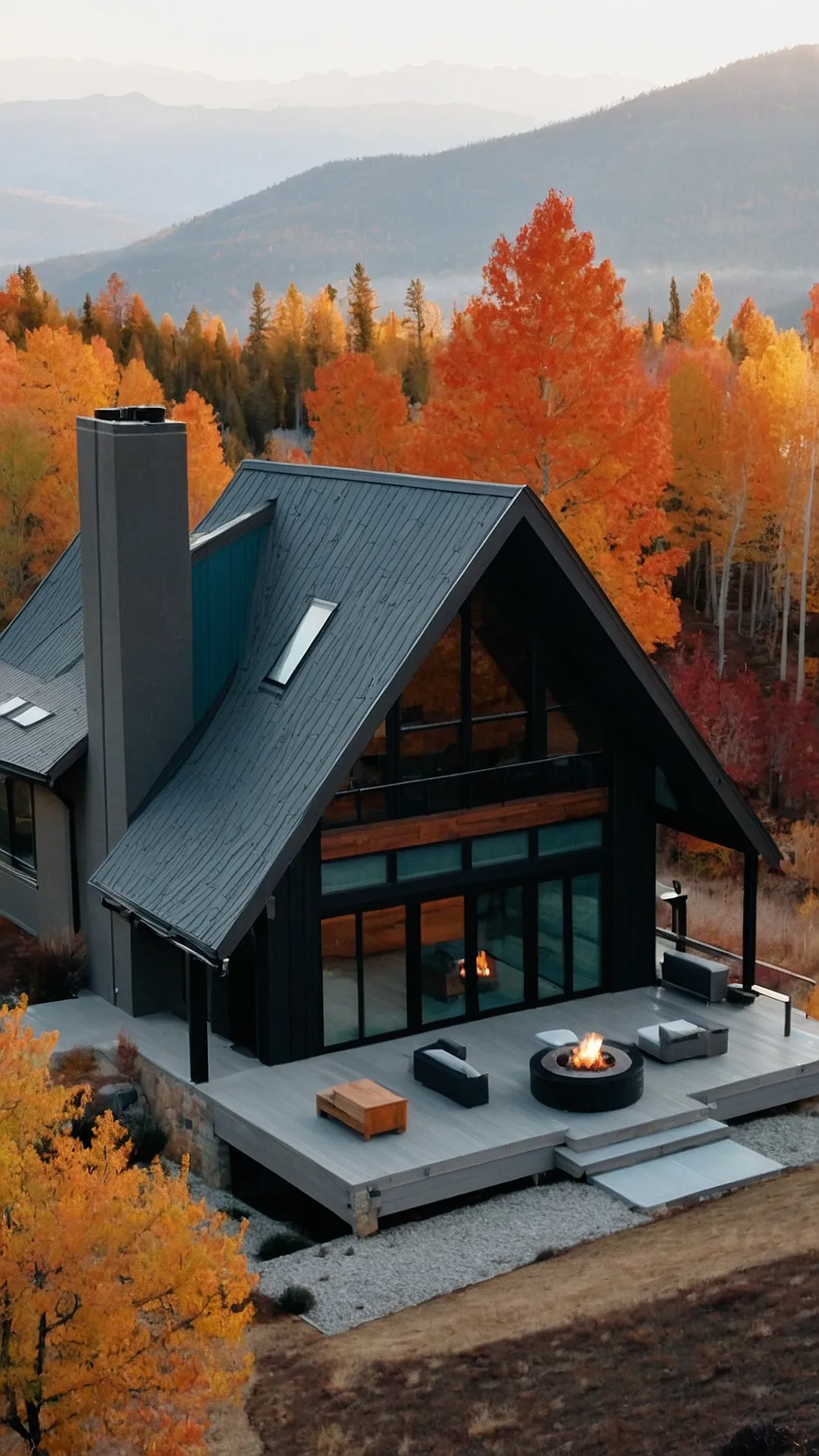 Modern Mountain Getaway: Where Fall Foliage Meets Fire Pit Fun