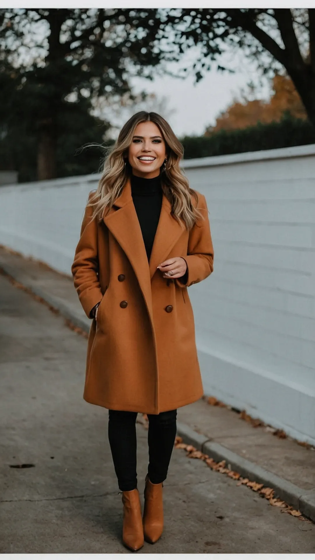 <p>This outfit is the perfect blend of stylish and comfy, just like your favorite pair of sweatpants (but way more chic, of course!). The beige coat is like a warm hug, while the black pants and turtleneck sweater give it a bit of an edgy vibe. And those white boots?  They're the perfect touch to make you stand out from the crowd. This outfit is ideal for when you want to look great but still feel cozy enough to enjoy the crisp autumn air.</p><p>So ditch those baggy sweaters and jeans – it's time to level up your fall fashion game! This outfit is proof that you can look incredible and feel amazing, even when the weather starts to cool down. Plus, it's the perfect inspiration for your own midsize fall outfits in 2024!</p><figure class=