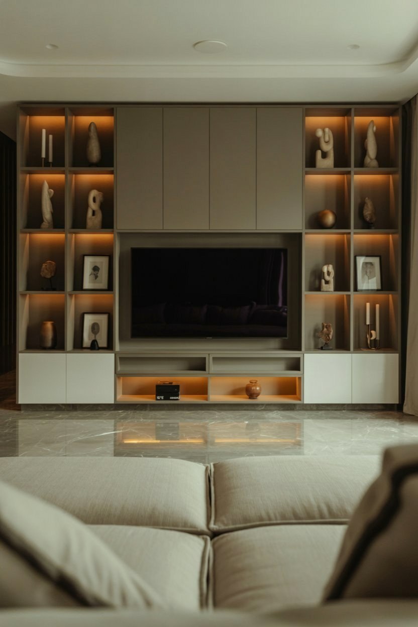 Minimalist TV Wall Designs for Trendy Living Rooms