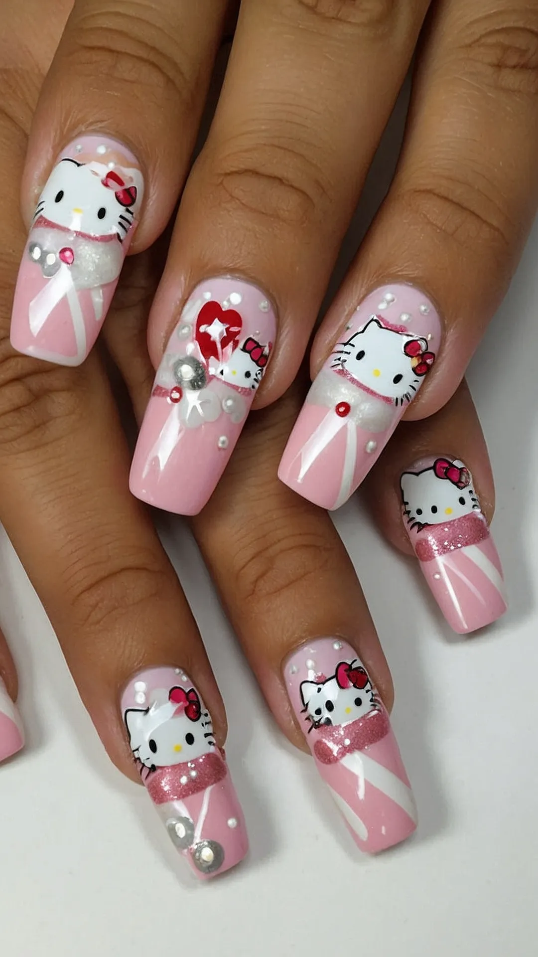 Christmas Nail Art with Kitty