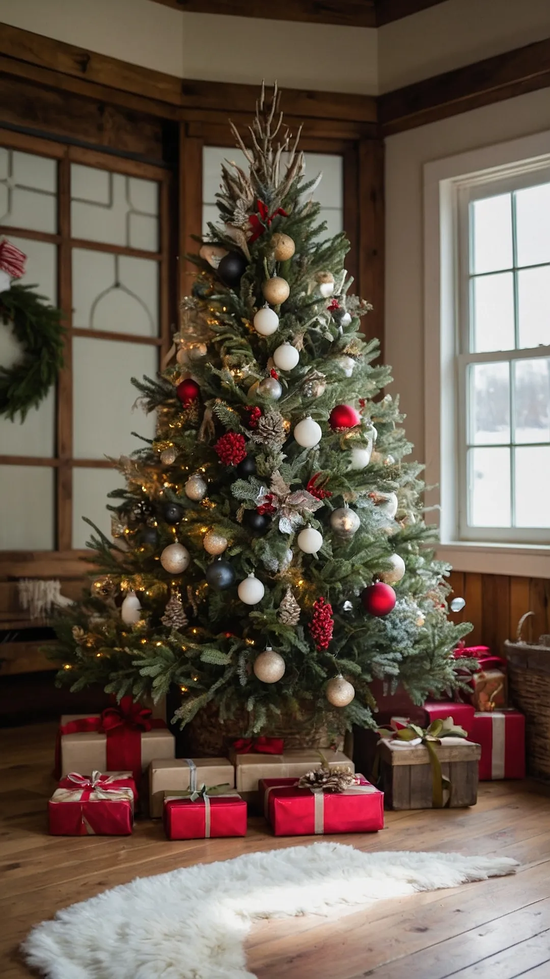 Rustic Christmas Entryway