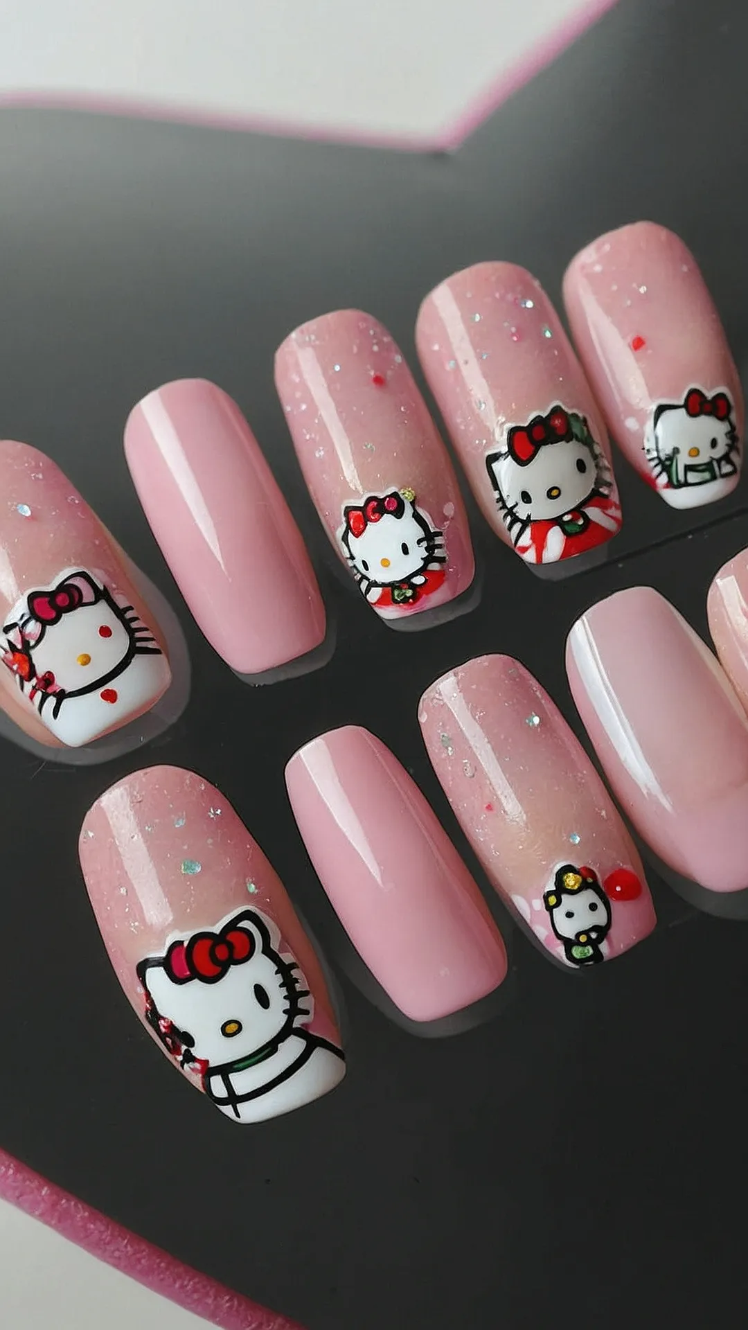 Holly Jolly Kitty Nails