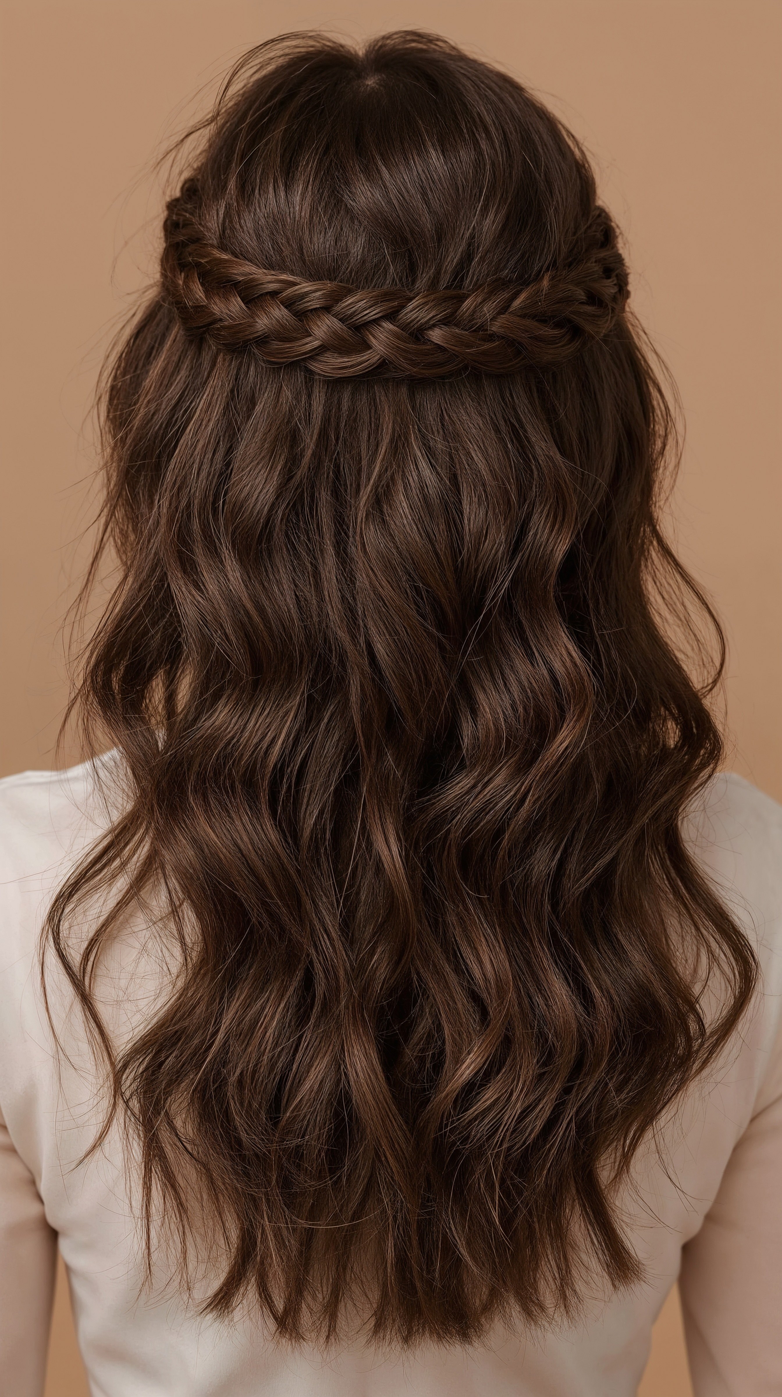 Voluminous Curls and Crown Braid