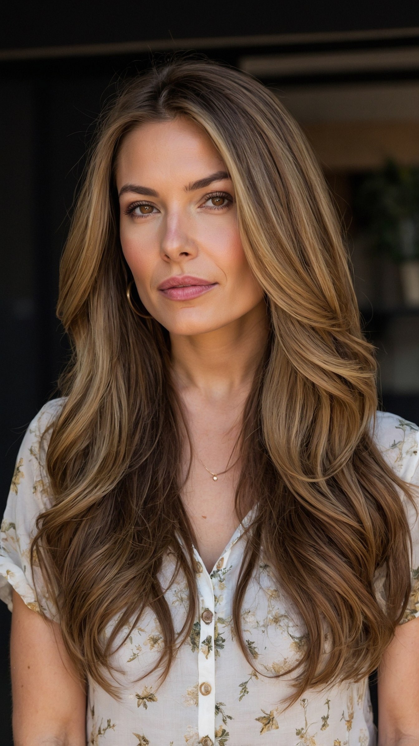 Soft waves and sun-kissed tones framing the face