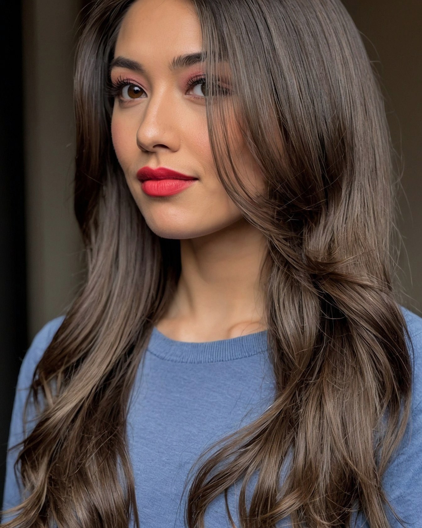 Subtle Layers Framing a Bold Lip